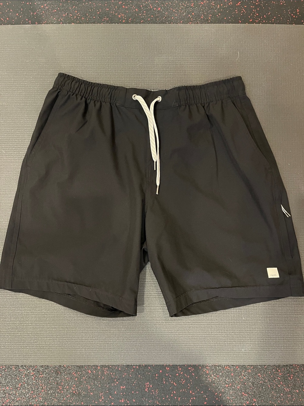 Vuori Black Athletic Drawcord Performance Shorts